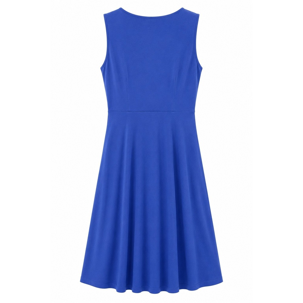 New York & Co. Women Petite XL Faux Wrap Dress Pockets Soft Casual Fit Flare - Picture 3 of 8
